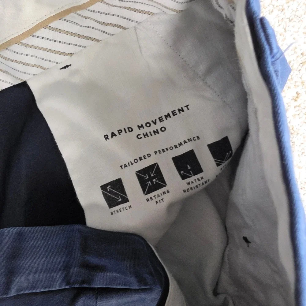 Banana Republic Fulton Skinny Rapid Movement Chino Men 34x30 Blue Outdoor Casual